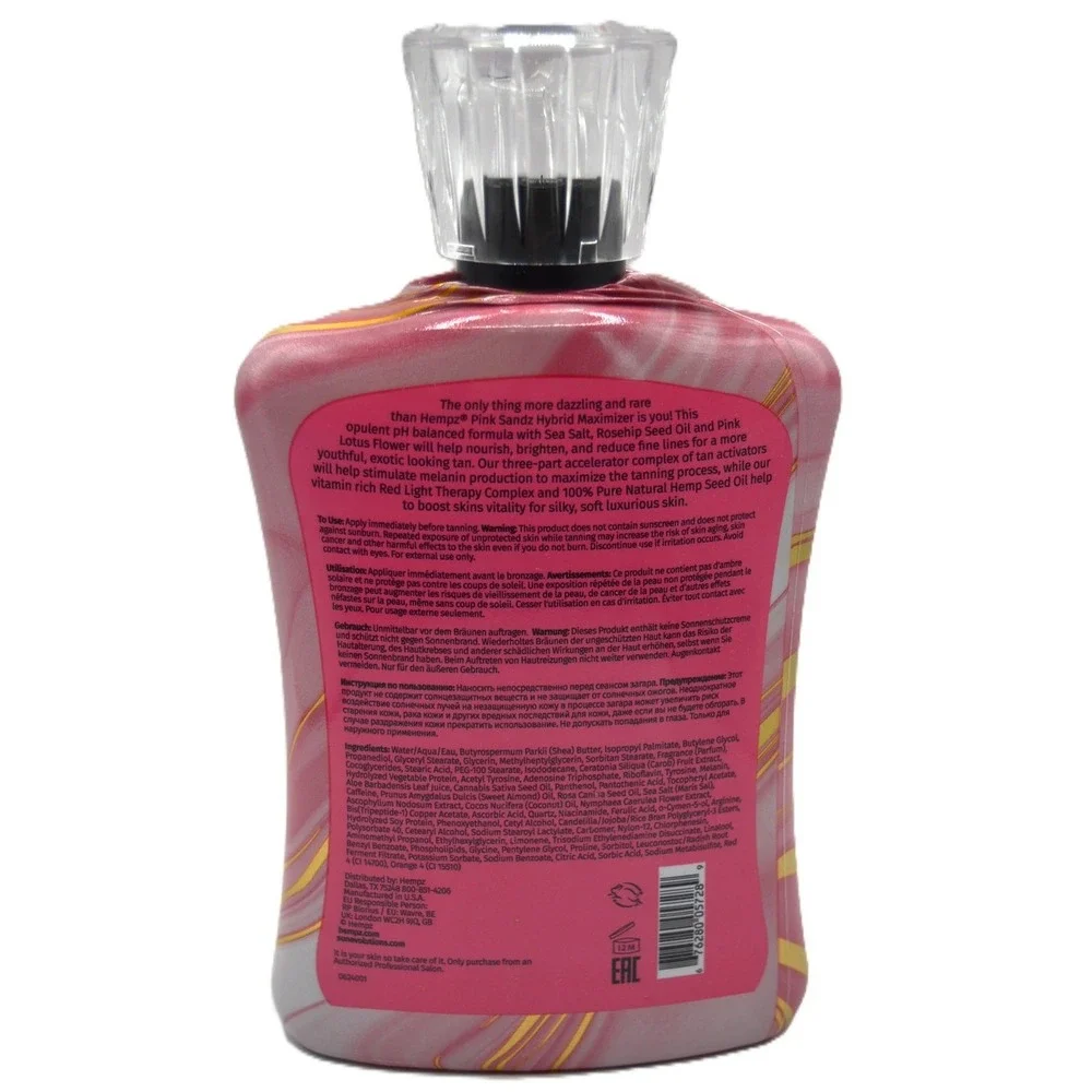 HEMPZ Pink Sandz Hybrid Maximizer Tanning Lotion with Red Light Therapy 13.5 oz